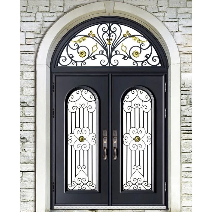 German Wrought Iron Security Glass Door