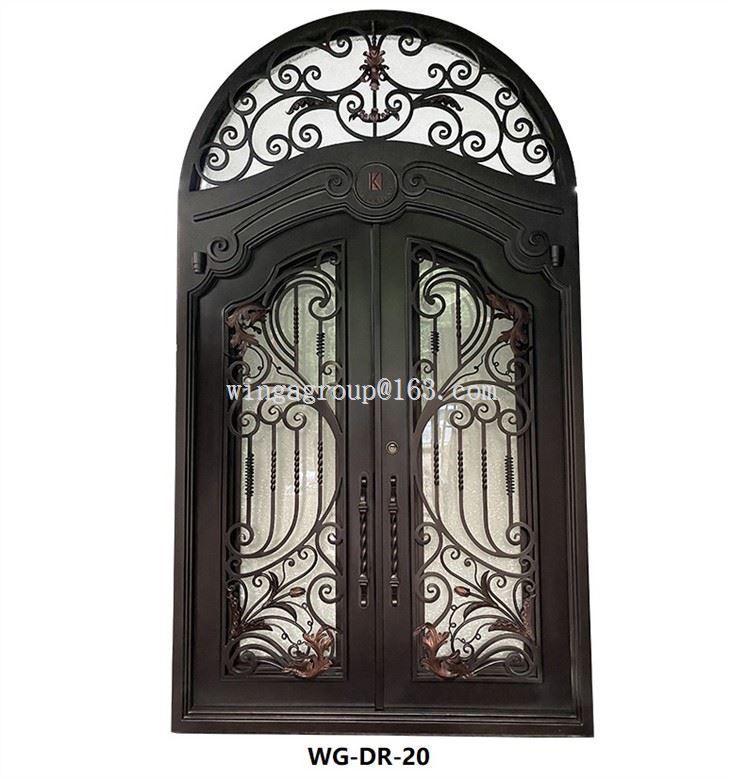 With Window Wrought Iron Front Doors