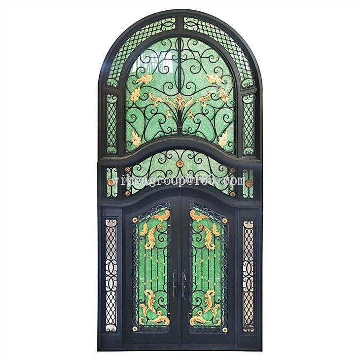 With Window Wrought Iron Front Doors